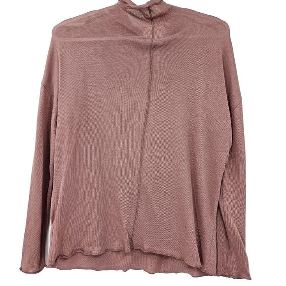 Chaser Mock Neck Ruffle Blouse Top In Rosebud Pink Women’s Size S NEW Preppy - Picture 2 of 9